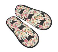 EdsfFehs Pantuflas suaves con estampado de vacas y ganado, color rosa, cálidas, acogedoras, informales, para hombres y mujeres