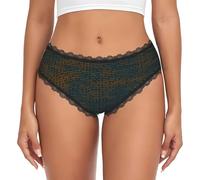 EdsfFehs Ropa interior de encaje con estampado de código 1 para mujer, ropa interior cómoda y transpirable para uso diario, Negro, XL