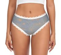 EdsfFehs Ropa interior de encaje con estampado de código de programación para mujer, ropa interior cómoda y transpirable para uso diario, blanco, M