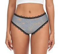 EdsfFehs Ropa interior de encaje con estampado de código de programación para mujer, ropa interior cómoda y transpirable para uso diario, Negro, XL