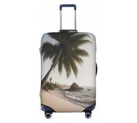 EdsfFehs Sand Beach - Funda de equipaje con estampado de palmeras, protector de maleta de moda, lavable, resistente a los arañazos, Black, L