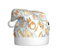 EdsfFehs Sombrero de Navidad con estampado de perro Corgi, gorro de vacaciones para Año Nuevo, fiesta de Navidad, decoraciones de cosplay