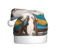 EdsfFehs Sombrero de Navidad con estampado de sillas de palmera de playa, sombrero de Navidad para Año Nuevo, fiesta de Navidad, decoraciones de cosplay