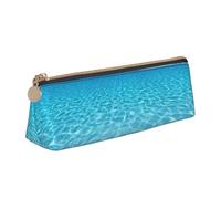 EdsfFehs Tranquil - Estuche de piel con estampado de paisaje subacuático, bolsa de almacenamiento triangular para papelería, moda simple