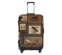 EdsfFehs Wild Animals - Funda para maleta con estampado retro de granja, lavable, ligera, a la moda para una fácil identificación, Black, XL