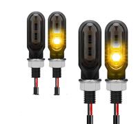 EDSXWUN Moto lndicadora Luces De Señal Giro para Motocicleta 12V 10mm Luz Ámbar Lámpara De Señal De Agua Que Fluye Secuencial Luz De Señal Giro Universal Motocicleta Indicador Intermitente