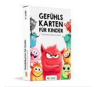 Edubini Tarjetas de emociones para niños [30 cartas + textos explicativos] - Tarjetas de emociones para autorregulación y bienestar - (valiosas educativas) - Monstruo para el fuerte afecto de los