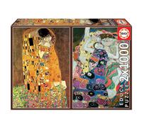 Educa - Set con 2 Puzzles de 1000 Piezas para Adultos | Serie Art Collection, 2 Puzzles de 1000 Piezas, El Beso y La Virgen de Gustav Klimt (18488)