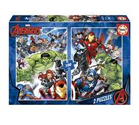 Educa - 2 Puzzles de cartón con 100 Piezas | Avengers, Vengadores, Marvel. Diversión por Partida Doble. Medida aproximada del Puzzle: 40 x 28 cm. A Partir de 6 años (19679)