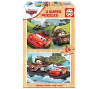 Educa - 2 Puzzles Infantiles de Madera ecológica con 25 Piezas | Rayo Mcqueen Disney Cars. Recomendado para 3, 4 y 5 años (18877)