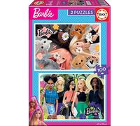 Educa - 2x100 Barbie, 2 Puzzles de cartón con 100 Piezas, diversión por Partida Doble, Medida aproximada del Puzzle: 40 x 28 cm, A Partir de 6 años (19300)