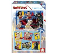 Educa - 2x100 DC League of Super-Pets | 2 Puzzles de 100 Piezas Cada uno, diversión por Partida Doble, Medida aproximada de Cada Puzzle: 40x 28 cm | A Partir de 6 años (19484)