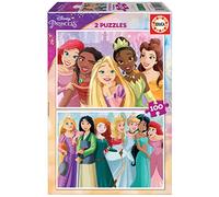 Educa - 2x100 Disney Princess, 2 Puzzles de cartón con 100 Piezas, diversión por Partida Doble, Medida aproximada de Cada Puzzle: 40 x 28 cm, A Partir de 6 años (19298)