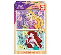 Educa - 2x25 Disney Princess, 2 Puzzles de Madera ecológica Resistente con 25 Piezas Cada uno, diversión por Partida Doble, Medidas: 26 x 18 cm, A Partir de 3 años (19288)
