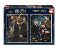 Educa - 2x500 Fantastic Beasts | 2 Puzzles de 500 Piezas Cada uno, Incluye Pegamento Fix Puzzle para Poder pegarlo una Vez finalizado | A Partir de 10 años (19492)