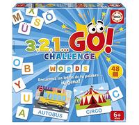 Educa - 3,2,1, GO Challenge Words, ¡Encuentra Las Letras de tu Palabra Antes Que Nadie con 48 Palabras y 150 Letras mayúsculas, De 2 a 5 Jugadores, A Partir de 6 años (19391)