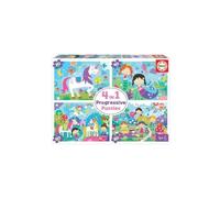 Educa Borrás - Mundo de fantasía - Pack 4 puzzles progresivos