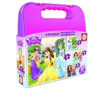Educa - 4 puzzles infantiles princesas disney - maleta con 4 puzzles p