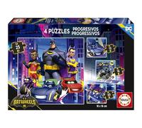 Educa - 4 Puzzles progresivos Infantiles de 12-16-20-25 Piezas Cada uno | Batwheels niños y niñas a Partir de 5 6 7 8 años (20105)