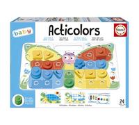 Educa - Acticolors | Juego Infantil para apilar fichas de Colores con Formas geométricas. Encajables para Colorear la Figura. Recomendado a Partir de 2 años (20169)