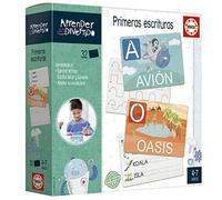 Educa, Aprender es Divertido, Primeras Escrituras, Juego Educativo para niños a Partir de 4 años Donde aprenderán practivando el Trazo escribiendo cenefas, Letras y Palabras, (18700)