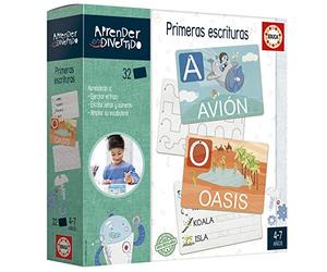 Educa, Aprender es Divertido, Primeras Escrituras, Juego Educativo para niños a Partir de 4 años Donde aprenderán practivando el Trazo escribiendo cenefas, Letras y Palabras, (18700)