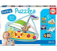 Educa - Baby Puzzles Vehículos. Set de 5 Puzzles Infantiles Progresivos de 3 a 5 Piezas. A Partir de 2 años (18059)