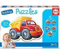 Educa - Baby Puzzles Vehículos. Set de 5 Puzzles Infantiles Progresivos de 3 a 5 Piezas. A Partir de 24 Meses (14866)