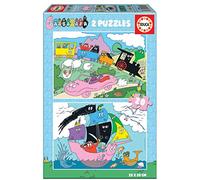Educa - Barbapapa. Set de 2 Puzzles Infantiles de 20 Piezas. A Partir de 3 años, Multicolor (19095)