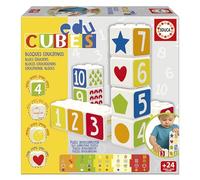Educa - Bloques educativos Educubes Baby II | 10 Cubos ilustrados con Objetos, emociones, Figuras y números | Regalo bebés 2 años (20413)