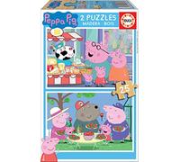 Educa Borrás 2 Madera ecológica de 25 Piezas, Puzzle Infantil Peppa Pig, Multicolor (18078), Color/Modelo Surtido