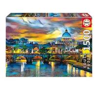 Educa Borras - Puzzle Basílica San Pedro y Puente Sant'Angelo de 1500 piezas ㅤ
