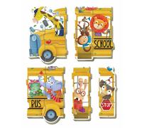 Educa Borrás - Puzzles para bebés Bus de Animalitos - Set 5 progresivos 3-5 piezas (17575)