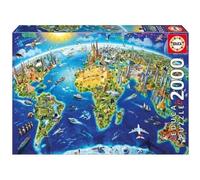 Educa Borrás Puzzle 2000 piezas Símbolos del Mundo - Incluye pegamento Fix Puzzle (17129)