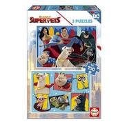 Educa - 2x100 DC League of Super-Pets | 2 Puzzles de 100 Piezas Cada uno, diversión por Partida Doble, Medida aproximada de Cada Puzzle: 40x 28 cm | A Partir de 6 años (19484)