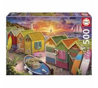 Educa - Cabañas de Playa | Puzzle Adultos de 500 Piezas | Estampa veraniega con Acabado Premium | A Partir de 11 años (20771)
