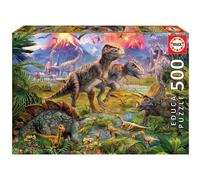Educa - Puzzle de 500 Piezas para Adultos Encuentro de Dinosaurios. Incluye Pe