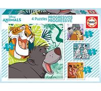 Educa - Conjunto de 4 Puzzles Progresivos Infantiles de Disney Animals. Recomendados a Partir de 3 4 años (18628)