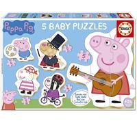 Educa - Conjunto de 5 Baby Puzzles Infantiles progresivos Peppa Pig de 3 a 5 Pie
