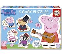 Educa - Conjunto de 5 Baby Puzzles Infantiles progresivos Peppa Pig de 3 a 5 Piezas. Recomendados a Partir de 2 años (18589)