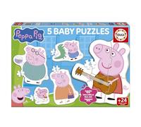 Educa Borrás Conjunto de 5 Baby Puzzles Peppa Pig - Progresivos 3–5 piezas - Desde 2 años (20319)
