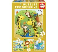Educa - Conjunto de Puzzles Progresivos Infantiles de 12/16/20/25 Piezas. Animales de la Granja. A Partir de 3 4 años (17147)
