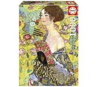 Educa - Dama con Abanico, Gustav Klimt | Puzzle de 1000 Piezas para Adultos. Medidas: 48 x 68 cm. Incluye Cola Fix Puzzle. A Partir de 14 años (19932)