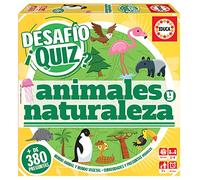 Educa - Desafio Quiz, Animales y Naturaleza, Juego de Mesa con 380 Preguntas Donde los Jugadores conocerán más sobre Animales y Naturaleza, Recomendado a Partir de 6 años (18219)