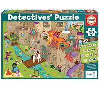 Educa - Detectives Castillo, Puzzle Infantil de 50 Piezas, Móntalo y Busca los Objetos escondidos, 4 años (18895)