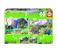 Educa - dino world. set de 2 puzzles con 100 piezas. medida aproximada