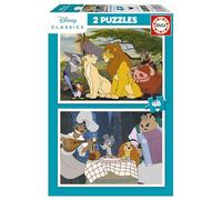 Educa Borrás – Set 2 Puzzles Infantiles Disney Animals – 2x48 piezas, 28x20 cm, desde 4 años