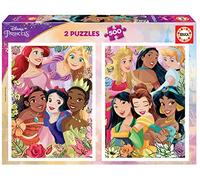 Educa - Disney Princess, 2 Puzzles de 500 Piezas con imágenes de Disney, Medidas: 34 x 48 cm, Incluye Fix Puzzle para Colgar el Puzzle una Vez finalizado, A Partir de 10 años (19253)