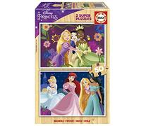 Educa - Disney Princess | Set de 2 Puzzles Infantiles de Madera con 50 Piezas Cada uno. Medida una Vez montado: 28 x 20 cm. Compuesto por Grandes Piezas Perfectamente acabadas. +5 años (19672)