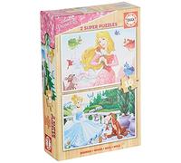 Educa - Disney Princesses 2 Puzzles Infantiles de Madera ecológica de 16 Piezas, a Partir de 3 años (17163)